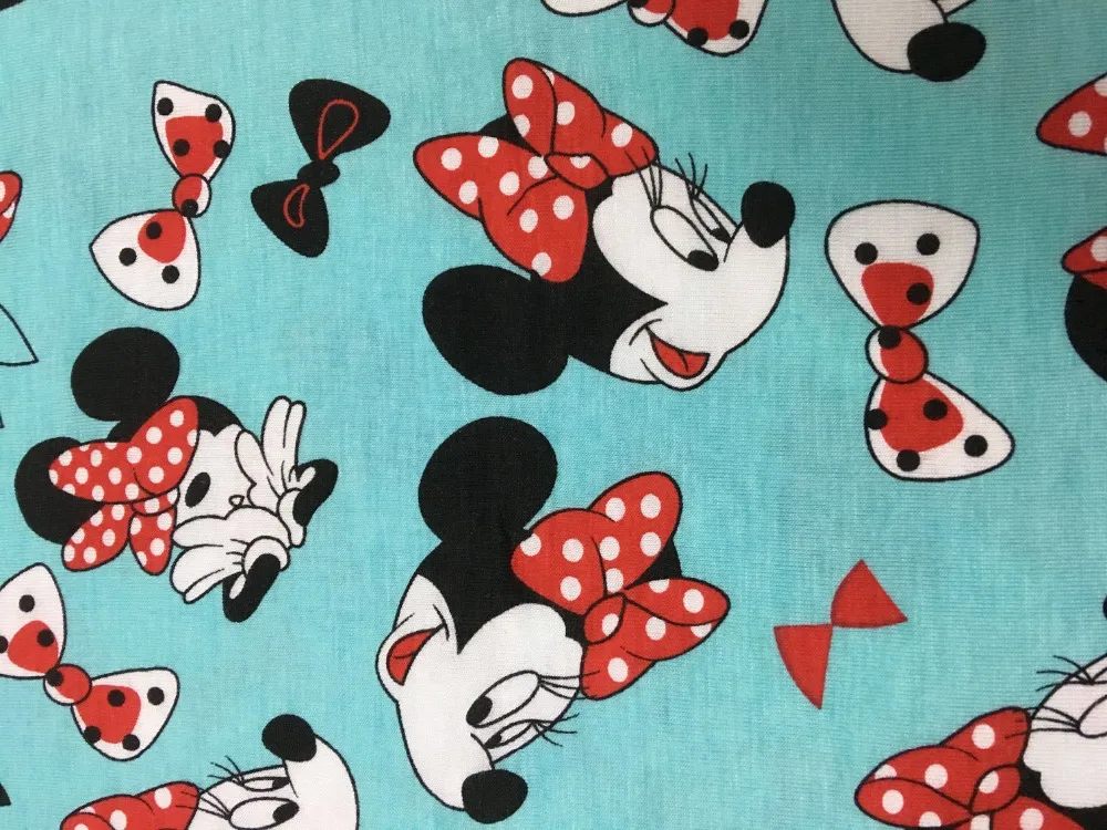 Ширина 180 см хлопковая ткань с лайкрой Принт пэчворк Минни Сделай Сам одежда