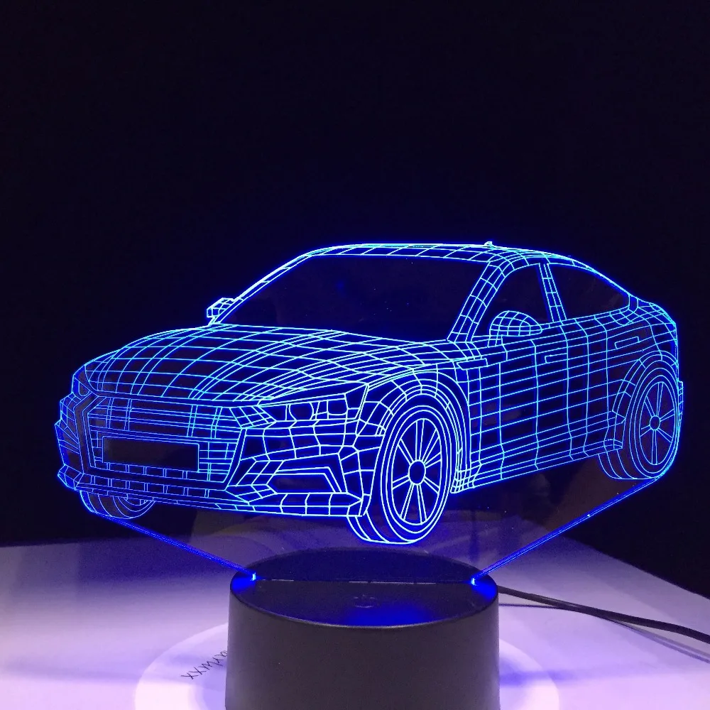 Авто Форма 3D лампа 5В USB 3AAA Батарея светодиодный ночной Светильник акриловый дети