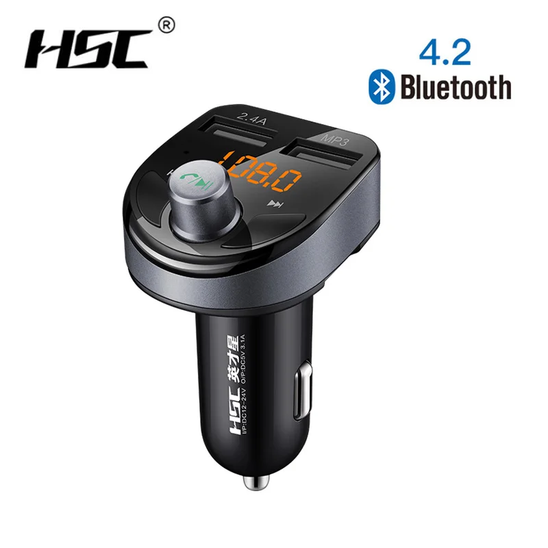 FM передатчик громкой связи bluetooth car kit MP3 плеер светодиодный Dual USB 3.1A автомобиля