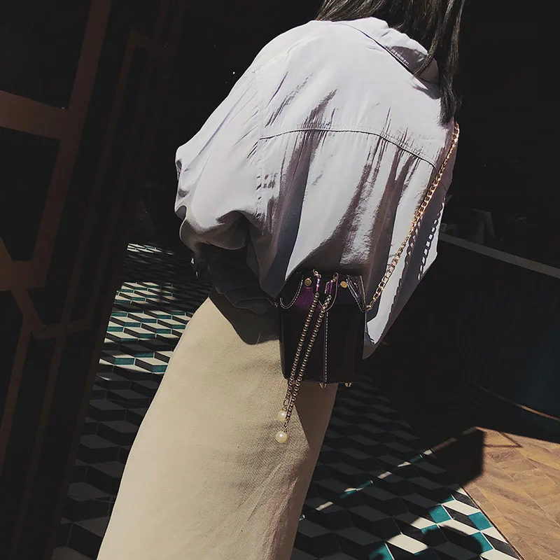 Простая сумка на плечо 2019 женская цепочке через Роскошная лакированная кожа