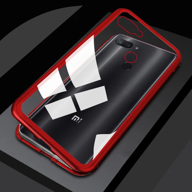 Red Адсорбции чехол для Xiaomi mi 9 Lite плюс Магнитный чехол для Xiaomi mi 8 lite защитный Стекло mi 9 mi 8 8lite легкий Чехол для телефона чехол Fundas coque - Цвет: Red