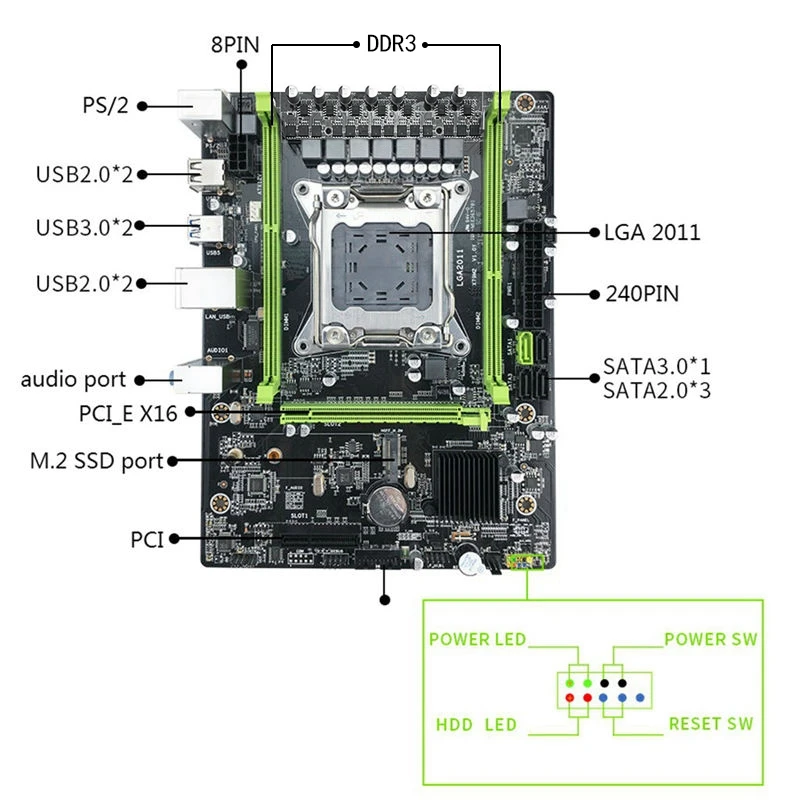 X79 материнская плата Lga2011 2 Каналы Ddr3 память Ecc M.2 Usb3.0 Sata3.0 Pci-E игровая доска для