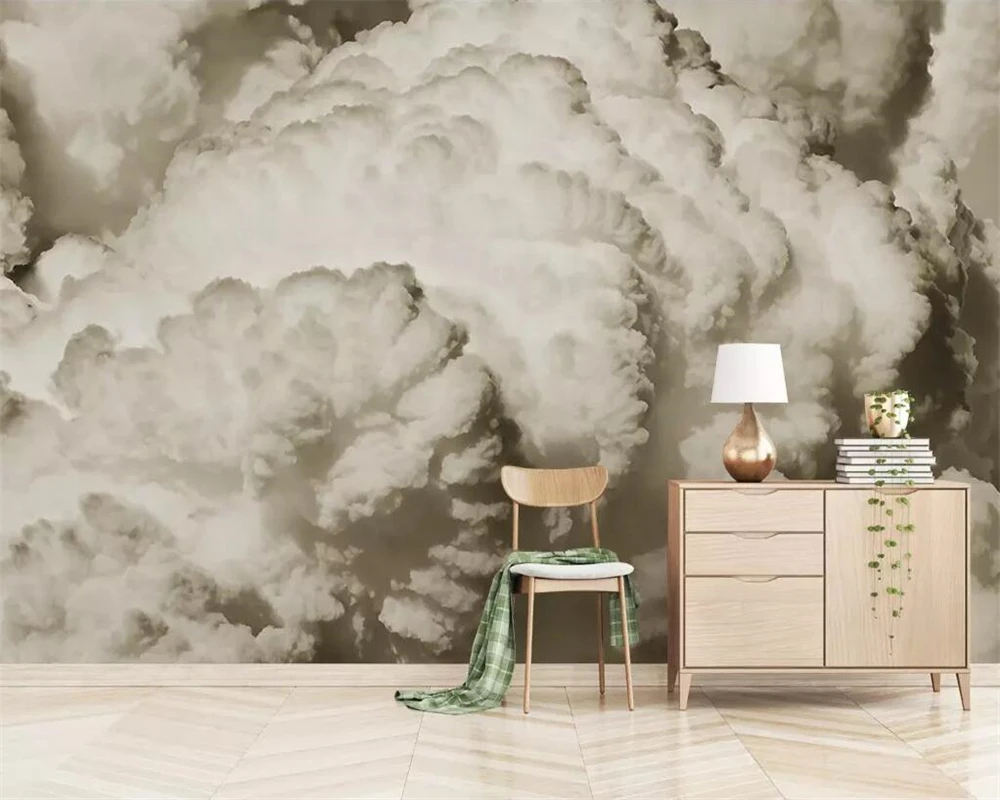 Обои в европейском стиле ручная роспись ретро ностальгические белые облака