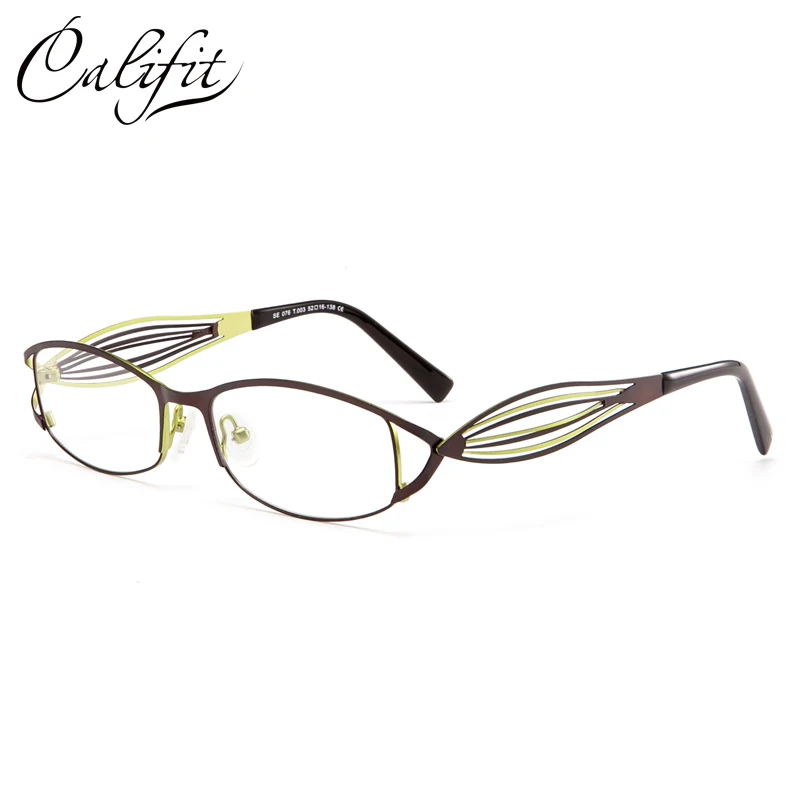 CALIFIT Hollow Stripe Metal Optical Glasses Women Fashion Prescription Photochromic Lens Spectacles Myopia Graduated New |