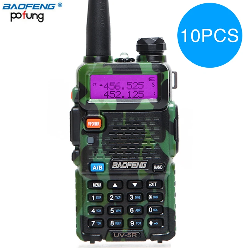 Портативная рация BaoFeng 10 шт. портативная VHF/UHF 136-174 МГц и 400-520 Двухдиапазонная CB radio