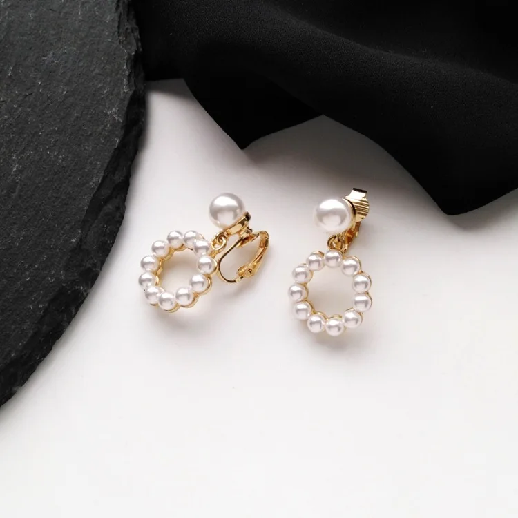 Ear Clip Earrings Yesucan класса люкс Для женщин жемчуг cliclip серьги свадебные серьги-клипсы не пирсинг без пирсинг, модные украшения клипсы - Окраска металла: Ear Clip Earrings