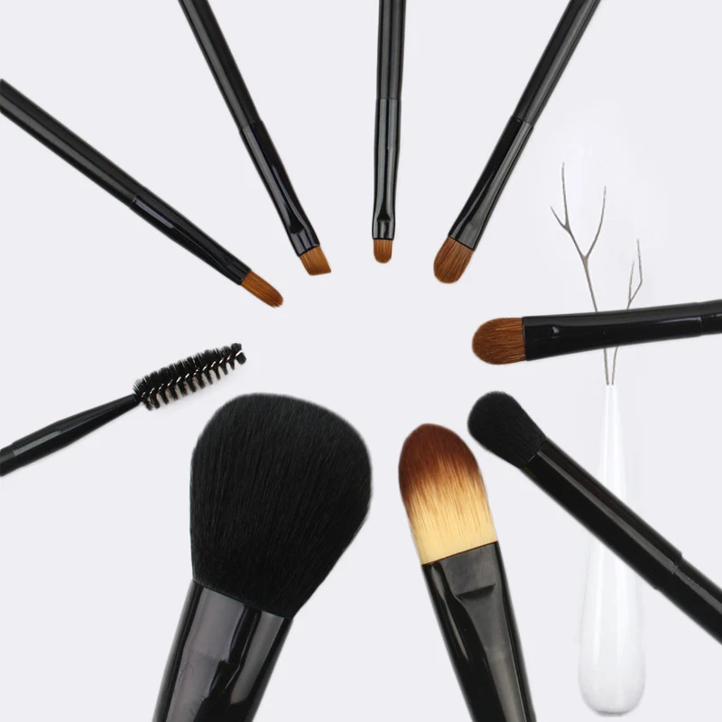 9 шт. Кисть для макияжа Тени век с ресницами контур губами Портативные