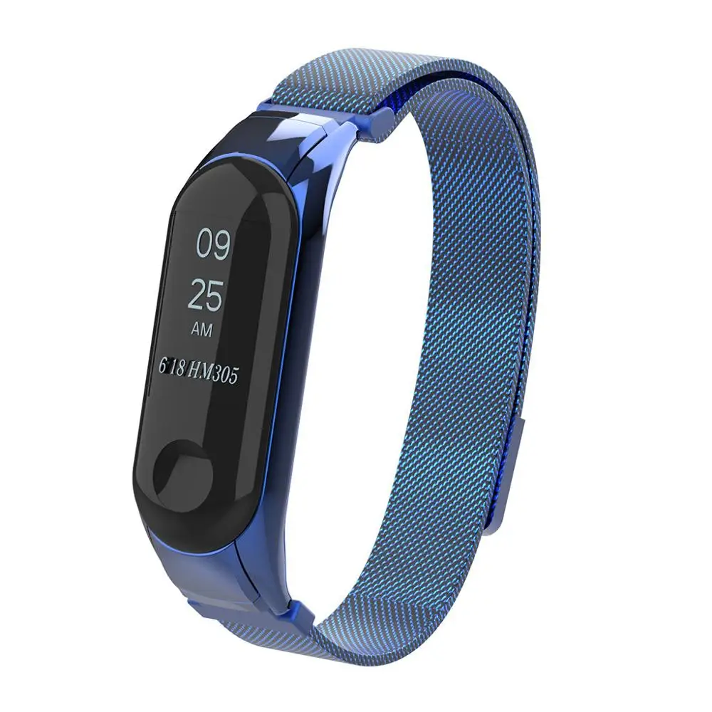 Браслет из нержавеющей стали ремешок для Xiaomi Mi Band 3 Магнитная Адсорбция