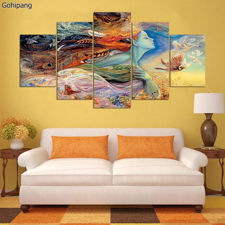 5 панелей абстрактная живопись искусство на холсте Картина с изображением