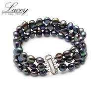 real natural freshwater pearl bracelet womenblack pearl bracelets bangles jewelry drop shipping