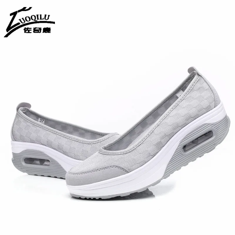 Платформа Женская обувь дышащие удобные женские Повседневная прогулочная
