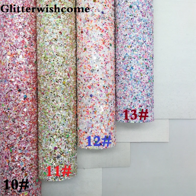 Glitterwishcome 21X29 см A4 размер винил для бантов массивный блеск кожа Fabirc искусственная кожа листы для бантов, GM181A