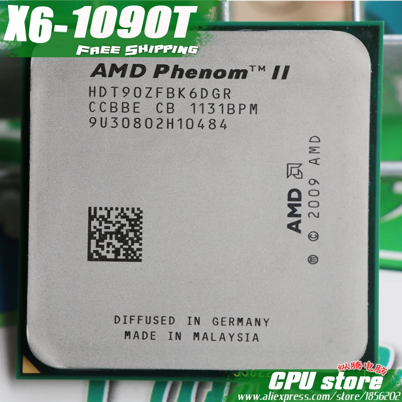 Процессор AMD Phenom II X6 1090T cpu шестиядерный(3,2 ГГц/6 м/125 Вт) Socket AM3 AM2+ 938 pin(Рабочая) распродажа 1055T