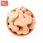 Mamihome, 5 шт.набор, 3,2*2,7 см деревянная пуговица бусины в виде медведя из мультфильма головы жевательные Незаконченный для самостоятельного изготовления браслетов соски-пустышки бусины детский Прорезыватель для зубов