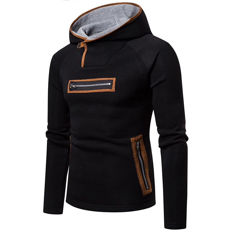 2019 Осенняя модная мужская одежда мужские повседневные толстовки с карманами