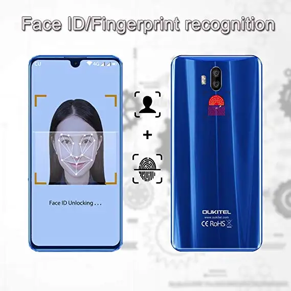 OUKITEL K9 водослива 7 12 &quotFHD + 1080*2244 4GB 64GB Face ID смартфон 16MP 2MP/8MP мобильный телефон 6000mAh 5