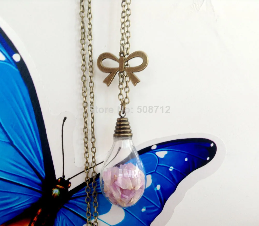 2014 Новые капельки воды стекло ожерелье с дизайном Глобус бутылка для желаний
