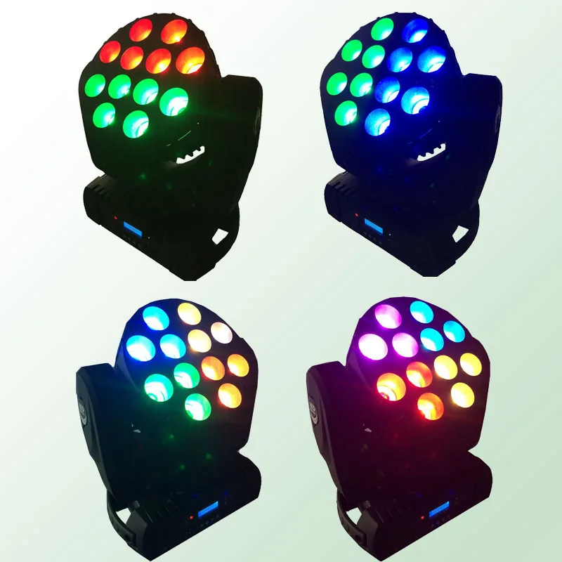 4 шт./лот DMX 512 светодиодный вращающийся головной светильник 12x12 Вт RGBW движущийся DJ