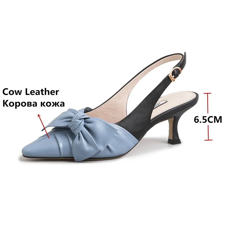 Женские туфли с бантом-бабочкой FEDONAS белые из натуральной кожи Клубная обувь на