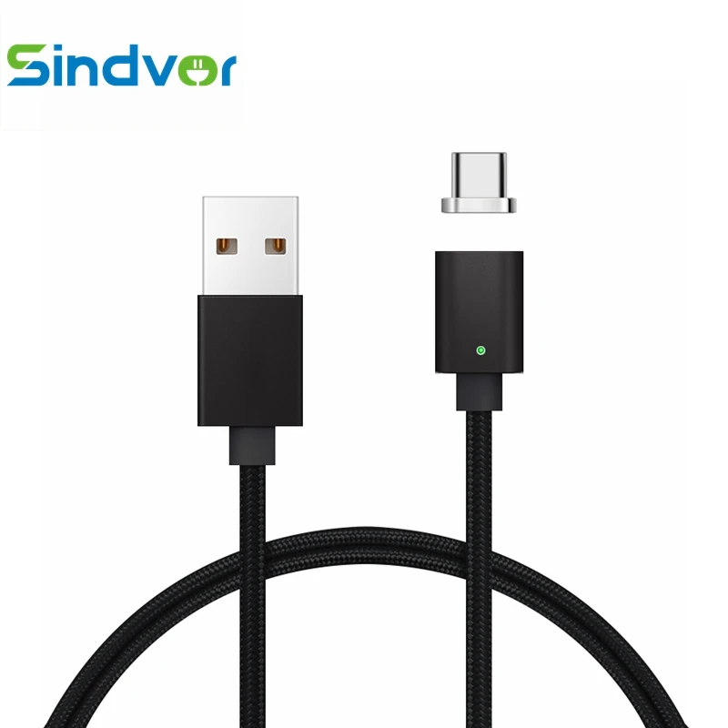 Магнитный кабель Sindvor USB Type C для Samsung Galaxy s9 s8 note8 note9 Huawei Phone Charger Magnet c зарядный