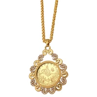 zkd islam arab coin gold color turkey coins pendant necklace muslim ottoman coins jewelry