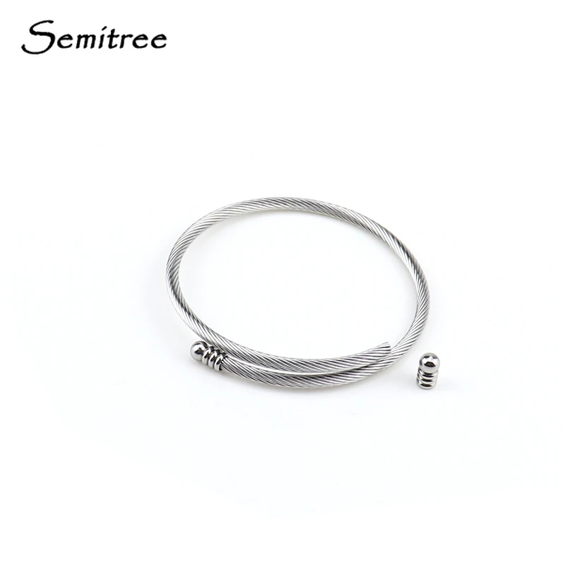 Semitree 5 комплектов 304 нержавеющая сталь твист провод браслет для DIY Браслеты