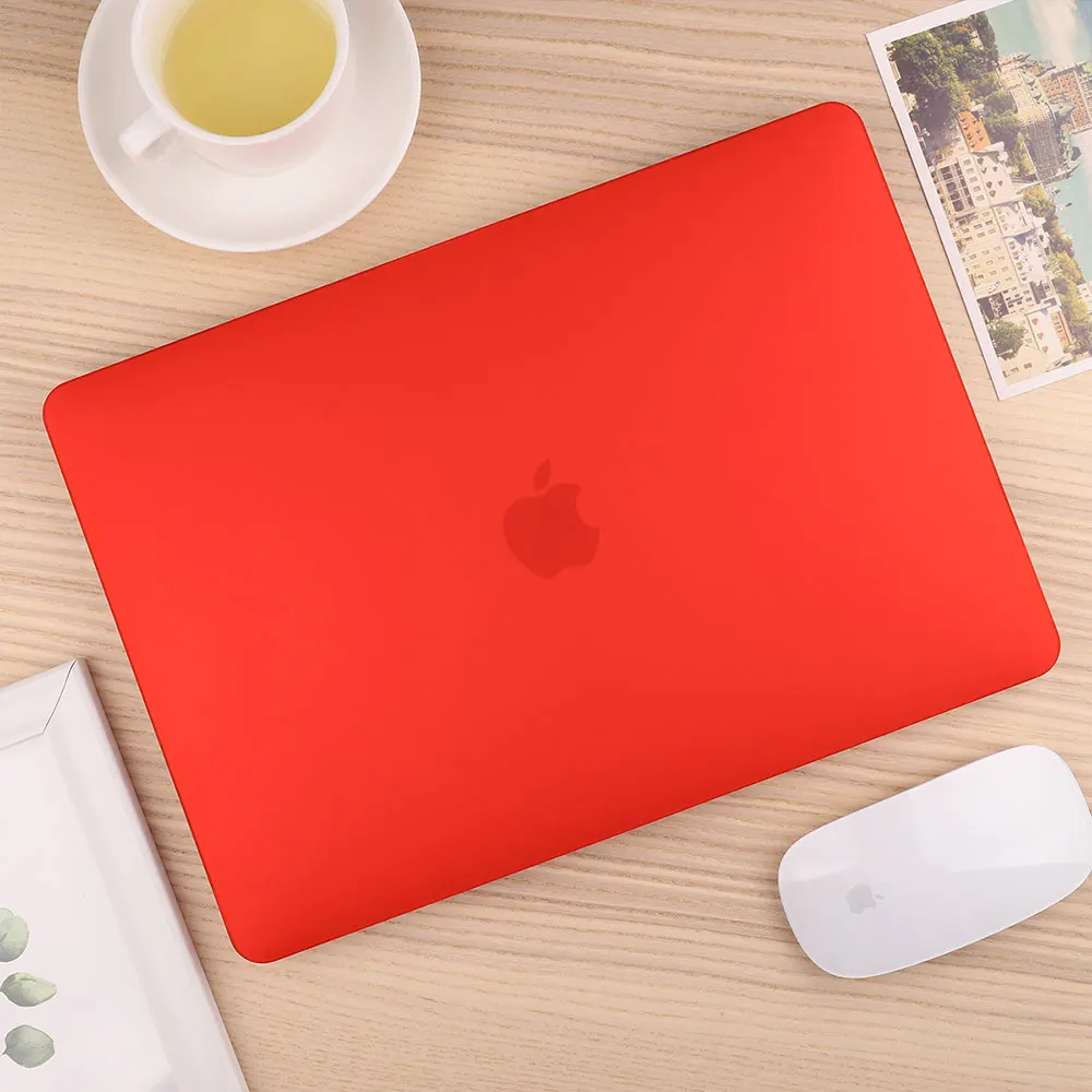 Matte Red Для MacBook Pro Air retina 11 12 13 1" Кристальный и матовый чехол для ноутбука для Macbook Pro 13 15 16 Touch Bar A2159 A1989 A2141 - Цвет: Matte Red