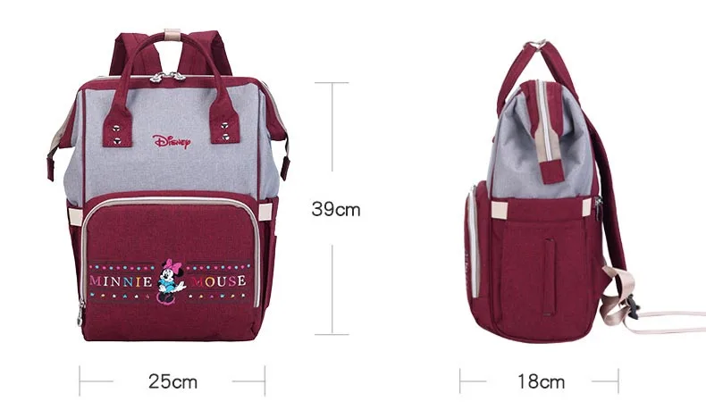 Disney модная сумка для мамы многофункциональный большой емкости Сумки из натуральной кожи беременных Детский рюкзак из портативный беременной женщины сумка для детских вещей