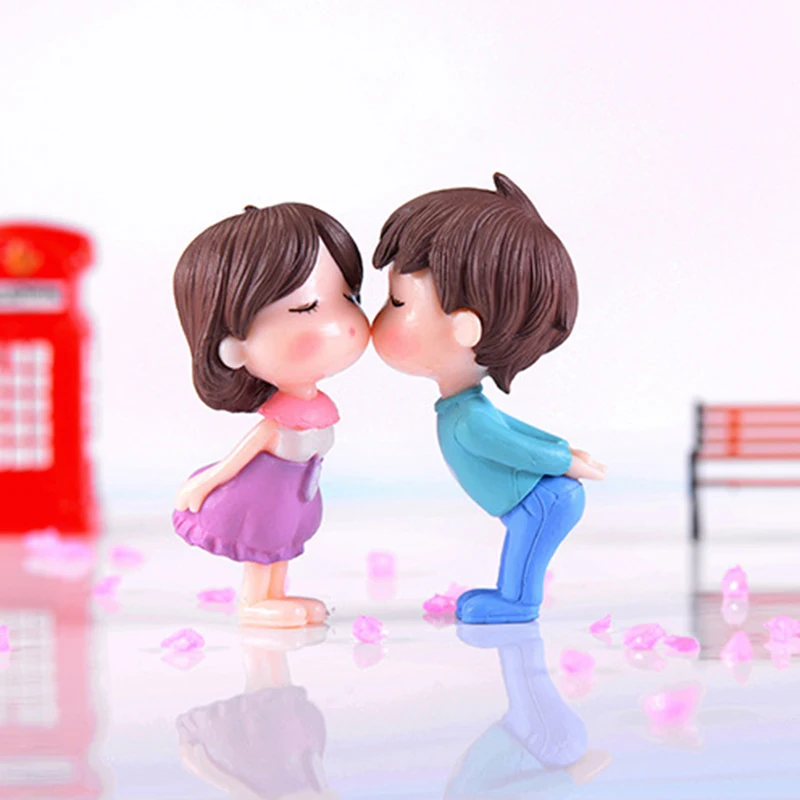2 шт. фигурки влюбленных сказочные украшения для сада домашний декор миниатюрная