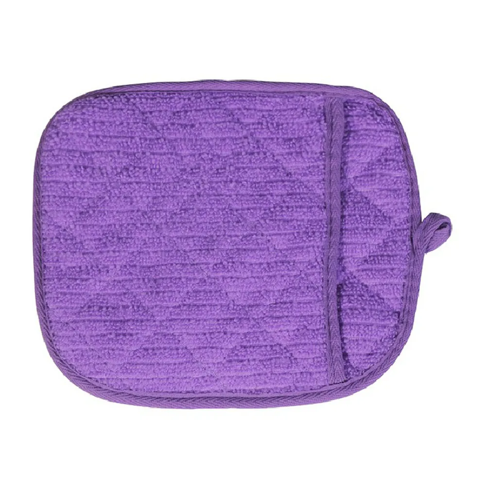 purple Перчатки для микроволновой печи кухонные высокотемпературные анти-обжигающие толстые хлопковые прихватки и Прихватки коврик для барбекю или кухни - Цвет: purple