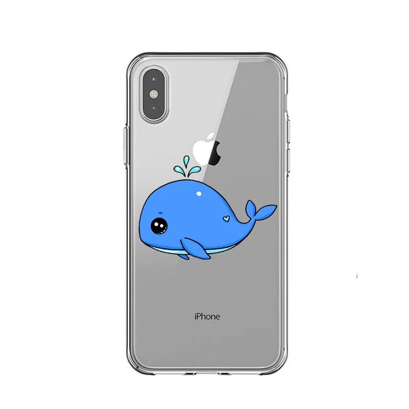 Милая Морская жизнь Акула КИТ Narwhals Мягкая силиконовая задняя накладка из ТПУ чехол для телефона чехол для iPhone 5 5S SE 6 6splus 7 8 Plus X XR XS MAX