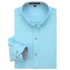 Новое поступление брендовая мужская модная одежда мужские однотонные Формальные Рубашки с отложным воротником мужские шелковые классические рубашки с длинными рукавами