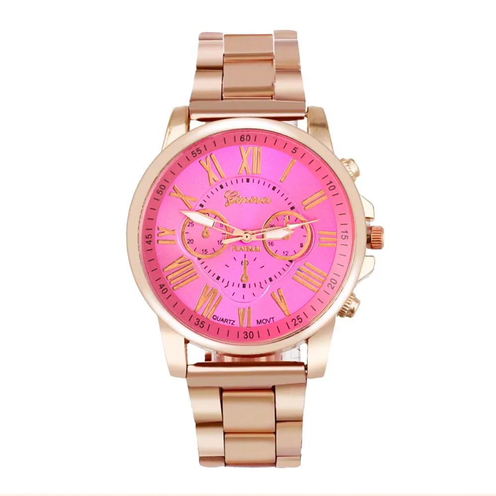Pink 5001 винтажные классические мужские водонепроницаемые спортивные кварцевые часы с кожаным ремешком reloj hombre Новое поступление горячая распродажа - Цвет: Pink