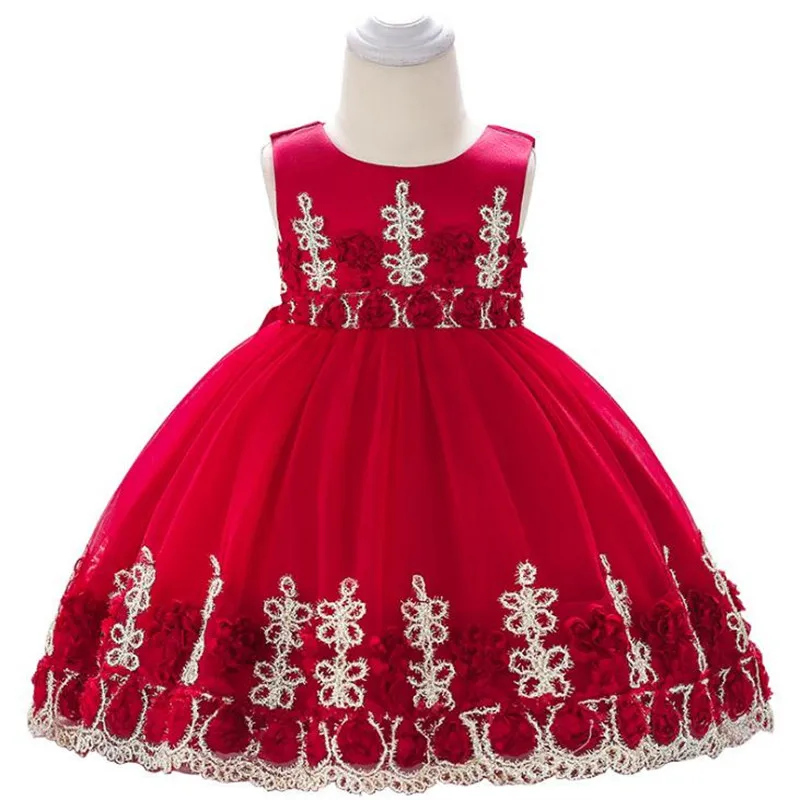 Красное платье принцессы для девочек Красивое Праздничное Платье на свадьбу