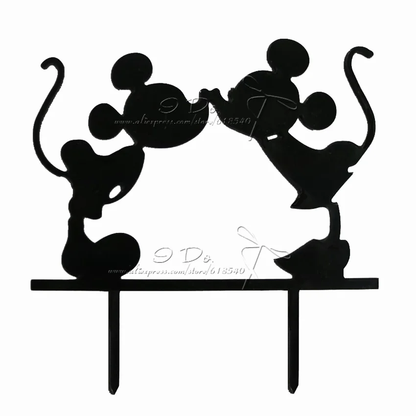 

Free Shipping Acrylic Mickey And Minnie Wedding Cake Topper/wedding Cake Stand/wedding Decoration/cake Decorating Supplies