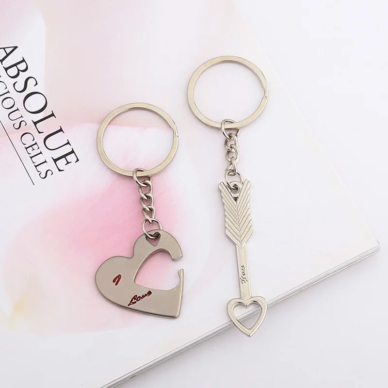 Парный брелок с надписью I LOVE YOU Heart кольцо Love Arrow цепочка для ключей подарок на