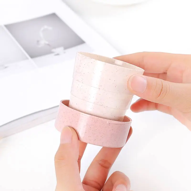 Портативный складной стаканчик с крышкой для кубиков льда Пшеничная солома