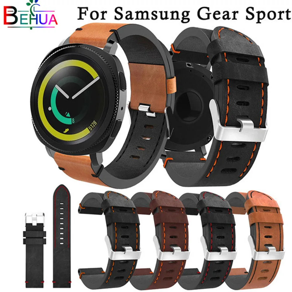 Ремешок кожаный для Samsung Gear sport gear S2 классический сменный спортивный браслет