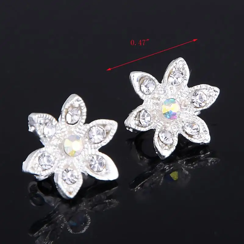 10 шт./лот свадебные шпильки для волос с блестящими кристаллами и цветами женские