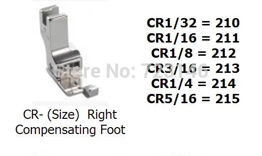 

Industrial sewing machine steel presser foot CR1/4 FOR Brother juki TYLICAL SINGER YAMATO MITSUBISHI ZOJE JONEMA SIRUBA