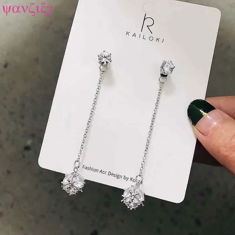 Женские длинные серьги с кисточками YANZIXG модные серьги-капли в Корейском стиле |