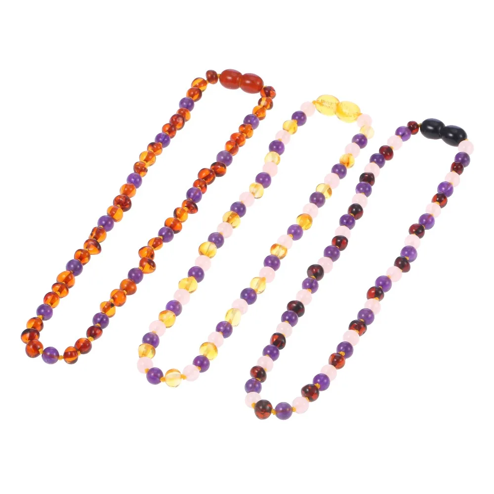 Golicc 6 видов дизайна Янтарное ожерелье ювелирные изделия с натуральный розовый