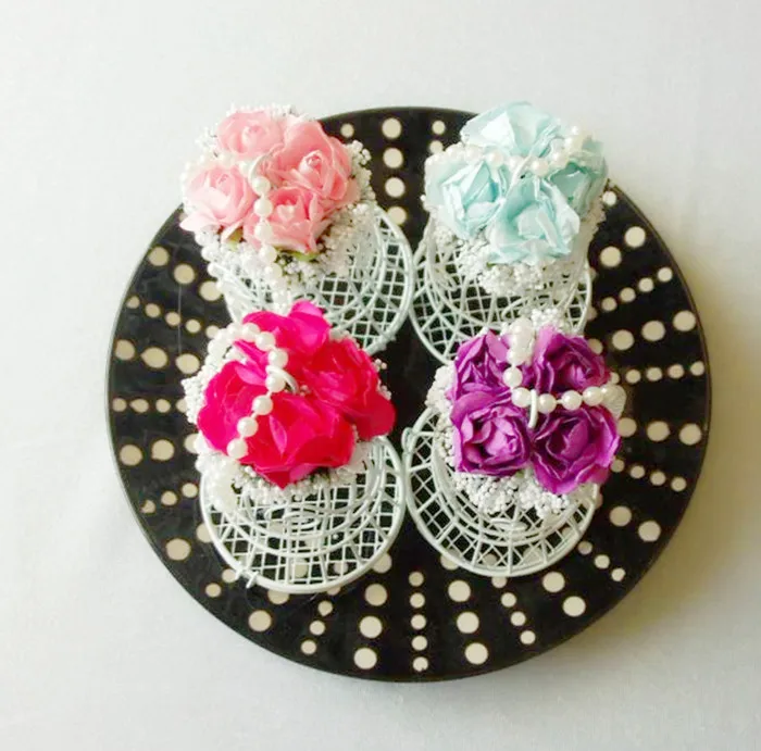 Luxe White Bird Cage Wedding Gift Box Favors Metal Birdcage Flower Top With Pearl Chain Home Decor Free shipping | Дом и сад