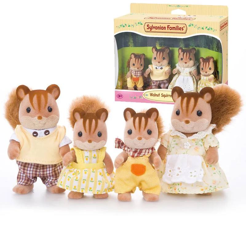 Sylvanian Families кукольный домик пушистая фигурка животного Семейный комплект кролик/медведь/собаки/белки/кошка/овца/обезьяна новинка - Цвет: 4172