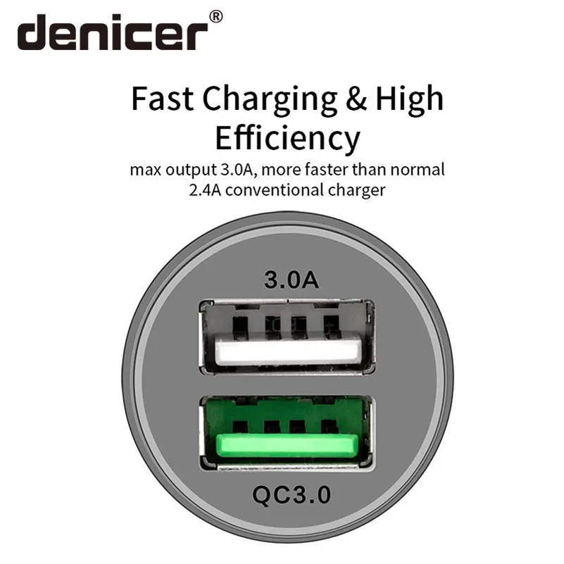 Denicer 12 В/24 В автомобильный прикуриватель зарядное устройство мини USB с