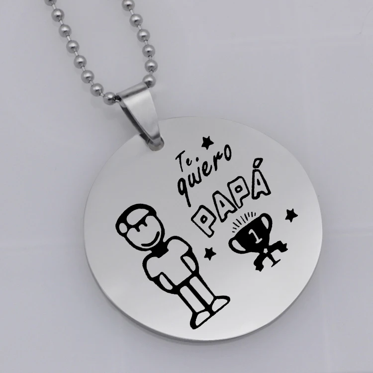 TE quiero PAPA ожерелье из нержавеющей стали Acero неизбежное ювелирные изделия для отца