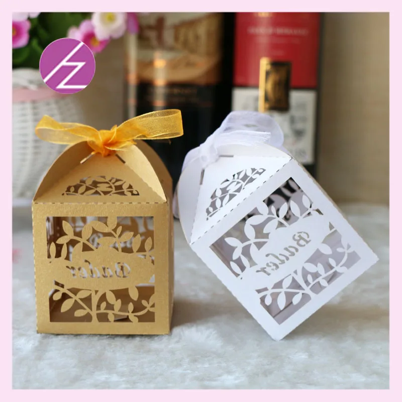 Пользовательское имя и дата 100 шт. романтический цветок DIY конфеты Cookie Подарок Коробки Свадебная вечеринка коробка конфет с бесплатным лентой Свадебные пользу деко