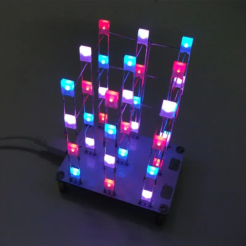 Diy электронный набор 3x3x4 куб разноцветный светодиодный светильник Наборы для