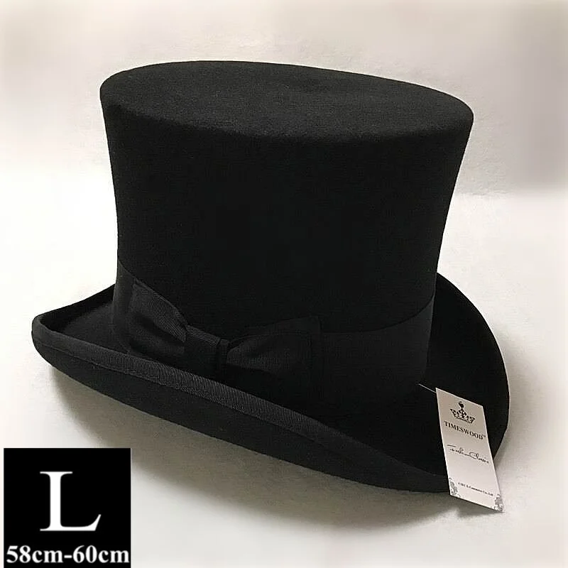 black L 13,5 см высота черная красная Серая шерстяная шляпа с высоким берцем мужская женская шляпа фетровая шляпа в стиле джаз волшебник фетровые винтажные вечерние шляпы для церкви s m l xl - Цвет: black L