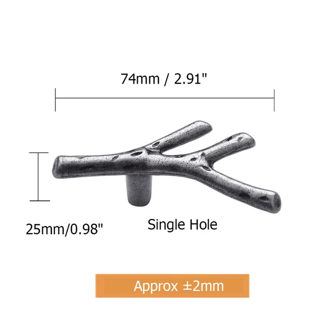Silcver Single Hole 10 шт. ручка для мебели на ветке дерева 96 мм 128 мм черная Серебристая бронза ручки для кухонного шкафа ручки для выдвижных ящиков дверные ручки Фурнитура - Цвет: Silcver Single Hole